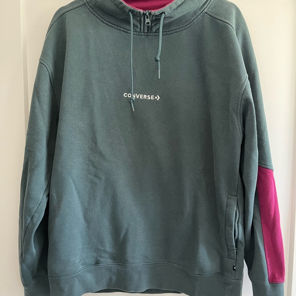 Converse Teal and Magenta Zip-Up Hoodie